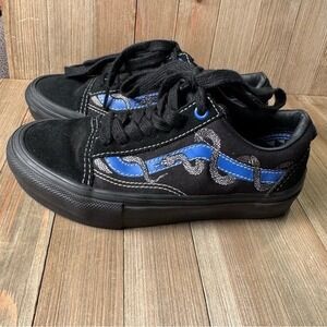 Vans 2023 Breana Geering x Skate Old Skool Black Blue Snake‎ Men's 3.5 Shoes